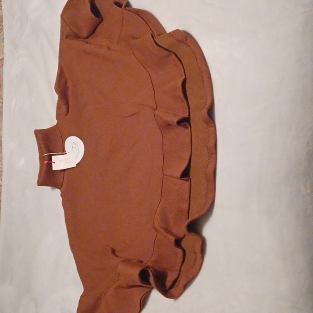 SeeByChloe Womens Brown Ruffeled Poncho.